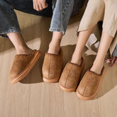 Baotou Cotton Slippers Thermal Home Wear Fleece lined Thickened Fluffy Slippers Interior Home Non Slip Cotton Slippers